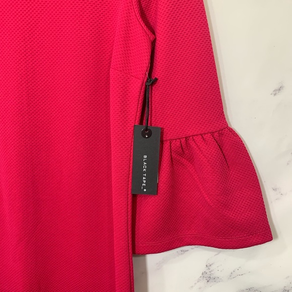 NWT Black Tape_ Fuchsia Bell-Sleeve Dress - Picture 3 of 4